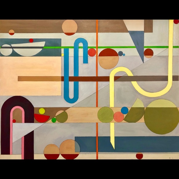 ORIGINAL ART Abstract Acrylic Geometric Painting on Canvas - Picture 4 of 12